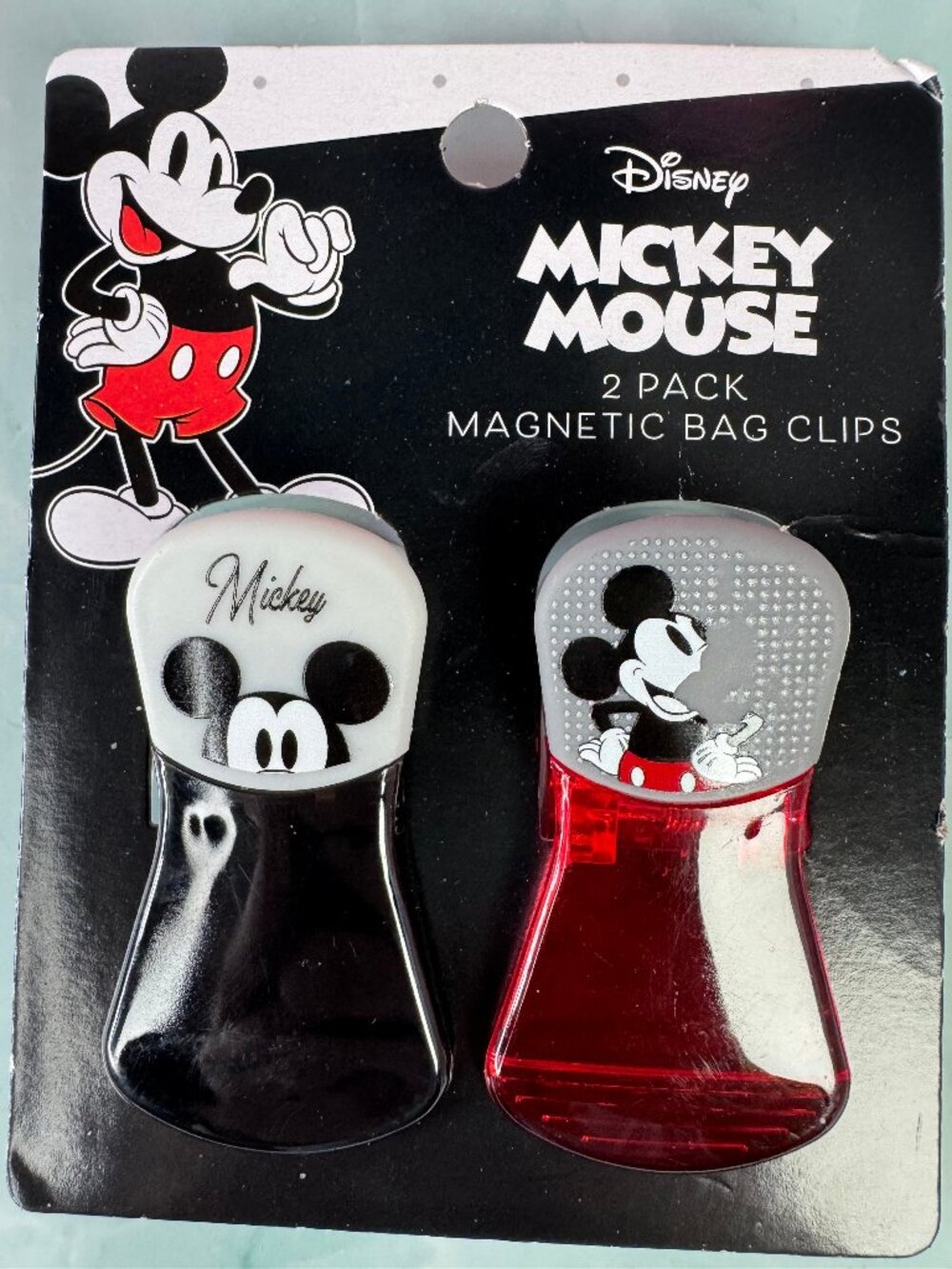 ★ Disney Mickey Mouse Magnetic Bag Clips 2 Pack Kitchen Food Sealer